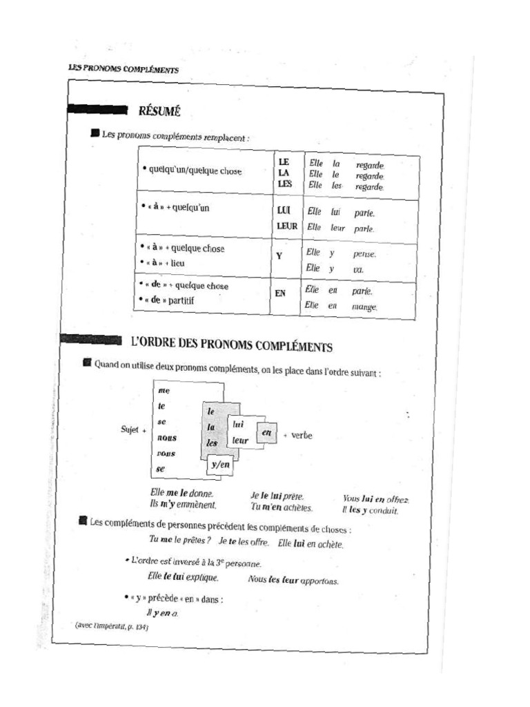 Les Doubles Pronoms Pdf