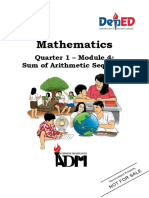 Mathematics: Quarter 1 - Module 4: Sum of Arithmetic Sequence