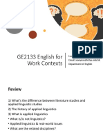 GE2133 English For Work Contexts: Lecturer: Xiaoyu XU Email: Xiaoyuxu@cityu - Edu.hk Department of English