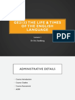 Ge2133 The Life & Times of The English Language: Dr. Eric Sandberg