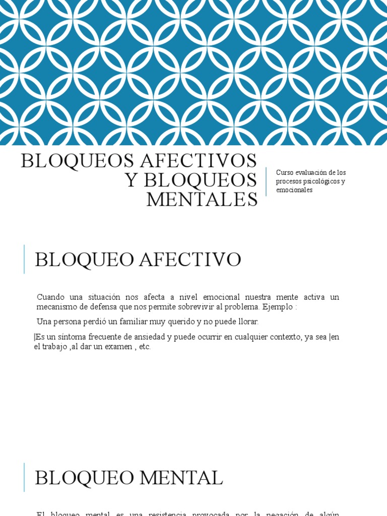 Bloqueos Mentales y Emocionales | PDF | Las emociones | Ansiedad