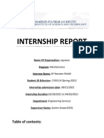 Internship Report: Table of Contents