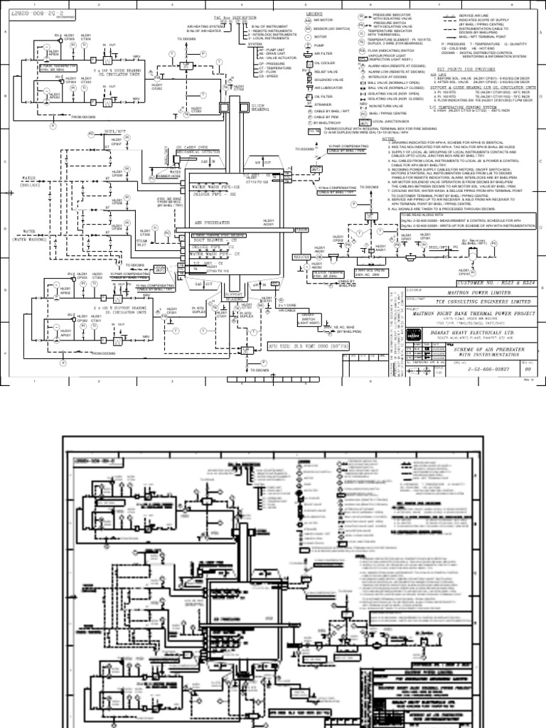Scheme of APH With Inst (2-52-600-02827-Rev-00) | PDF | Valve | Switch