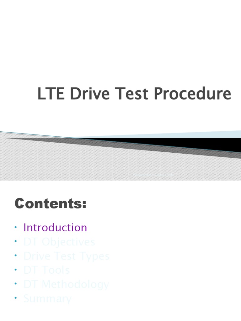 LTE Drive Test Procedure PDF Engineering Computing