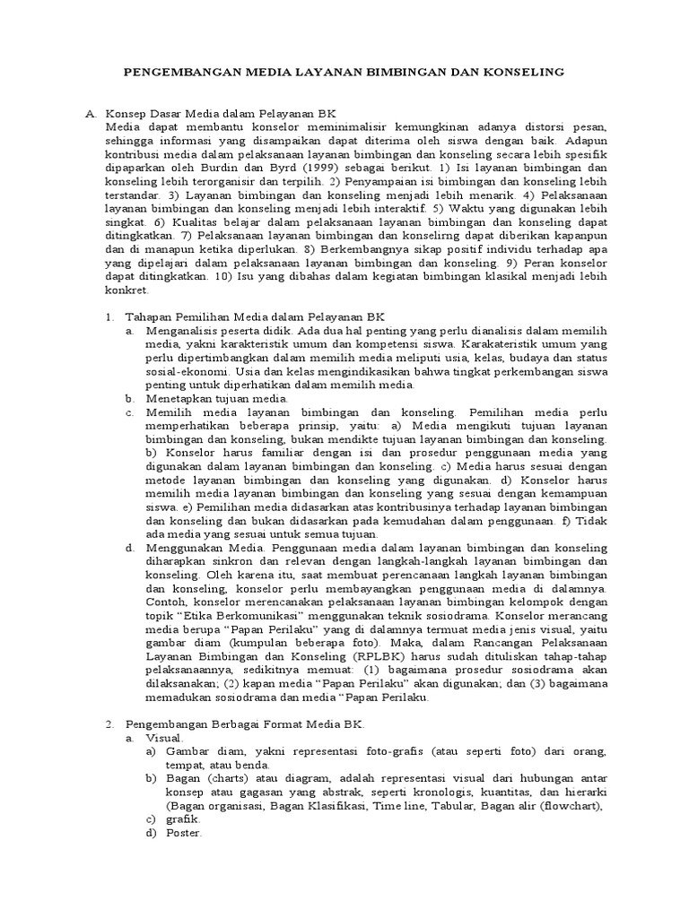 Media dalam Layanan Bimbingan Konseling | PDF | Karier & Perkembangan ...