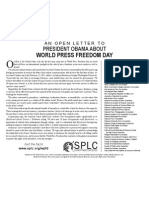 2011 World Press Freedom Day Letter To President Obama On Student Press Freedom