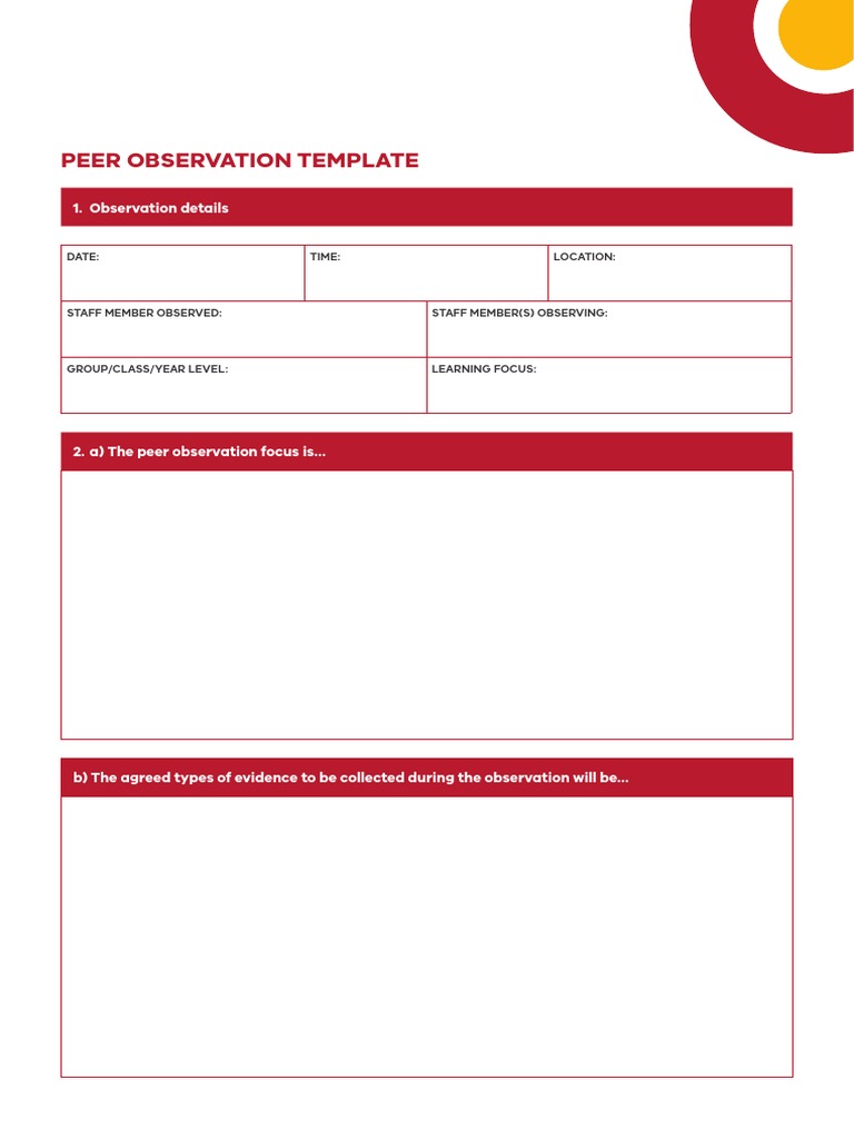 Practical Resources For Teachers Peer Observation | PDF