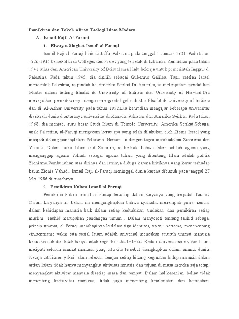 Ismail Raji Al-Faruqi: Pemikir Tauhid dan Islamisasi Ilmu | PDF | Ilmu ...