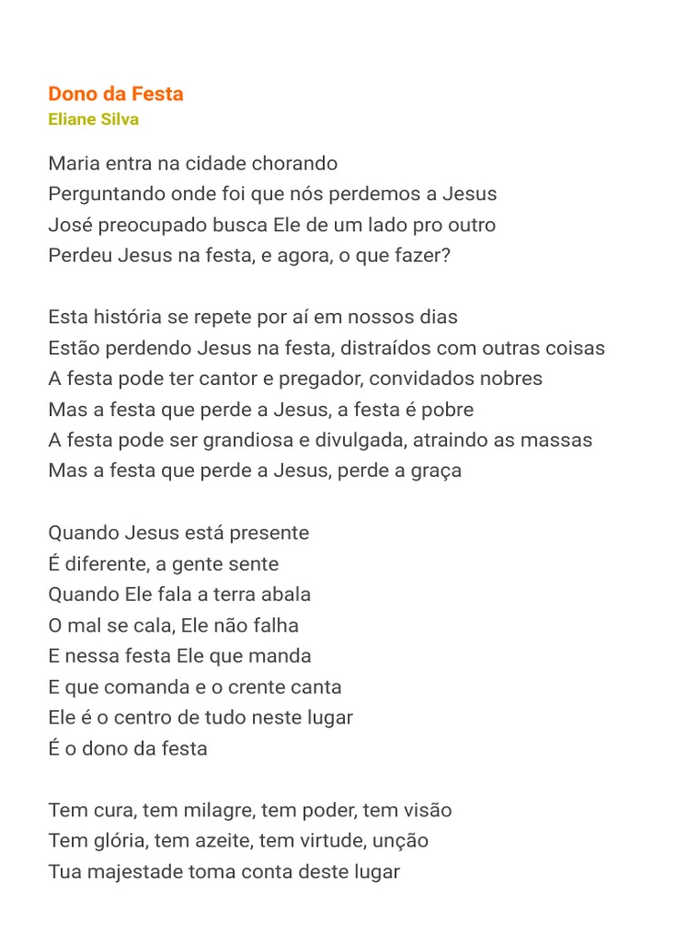 Dono Da Festa - Eliane Silva | PDF