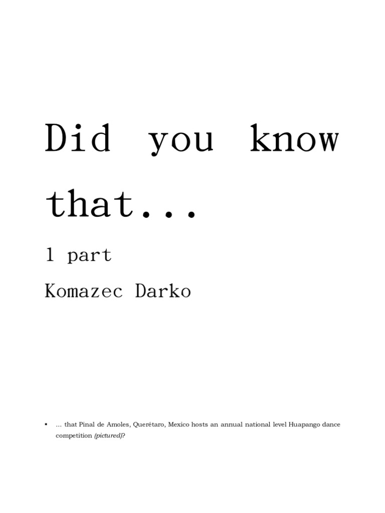 Did You Know That