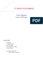 Internet Based Programming: Thuku Lawrence Lecture 2: HTML Basics