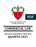 Commercial Law Quamto 2021: Questions Asked More Than Once