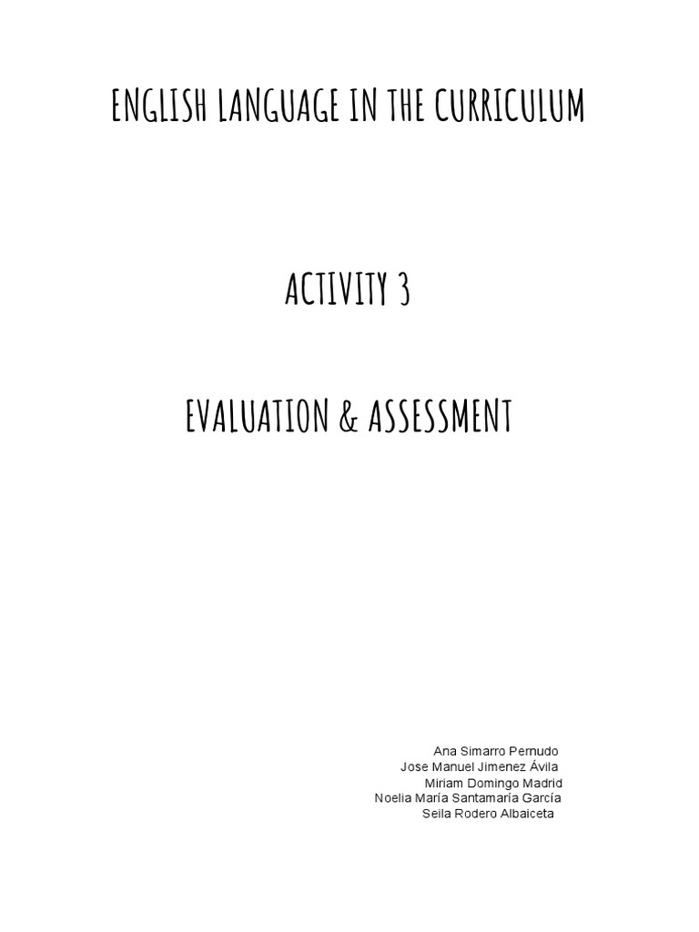 English Curriculum Evaluation Strategies | PDF | Educational Assessment ...