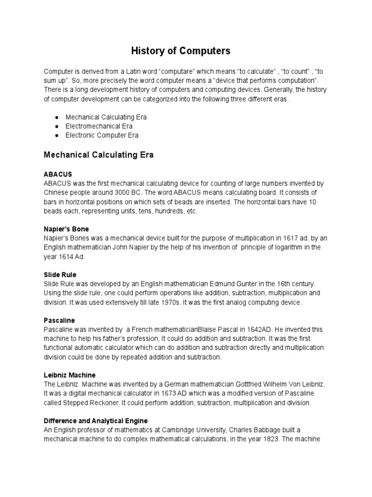 Evolution of Computer Technology | PDF | Equipment | Computing