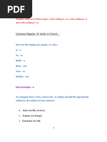 Regular Verbs - FRENCH