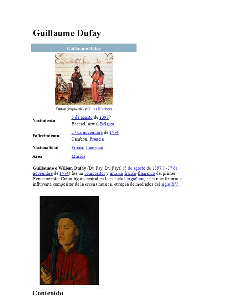 Guillaume Dufay Pdf Musica Clasica Entretenimiento General