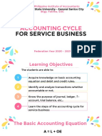 Accounting Cycle: For Service Business