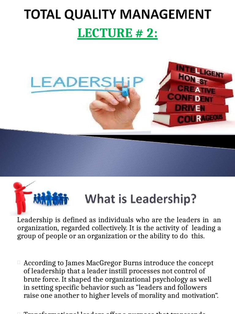 Leadership in Total Quality Management | PDF | Leadership | Strategic ...
