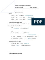 PRÁCTICA DE QUÍMICA ANALÍTICA REACCIONES IONES PLOMO PLATA MERCURO