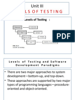 Unit III Levels of Testing