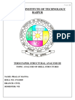 National Institute of Technology Raipur: Term Paper: Structural Analysis Iii
