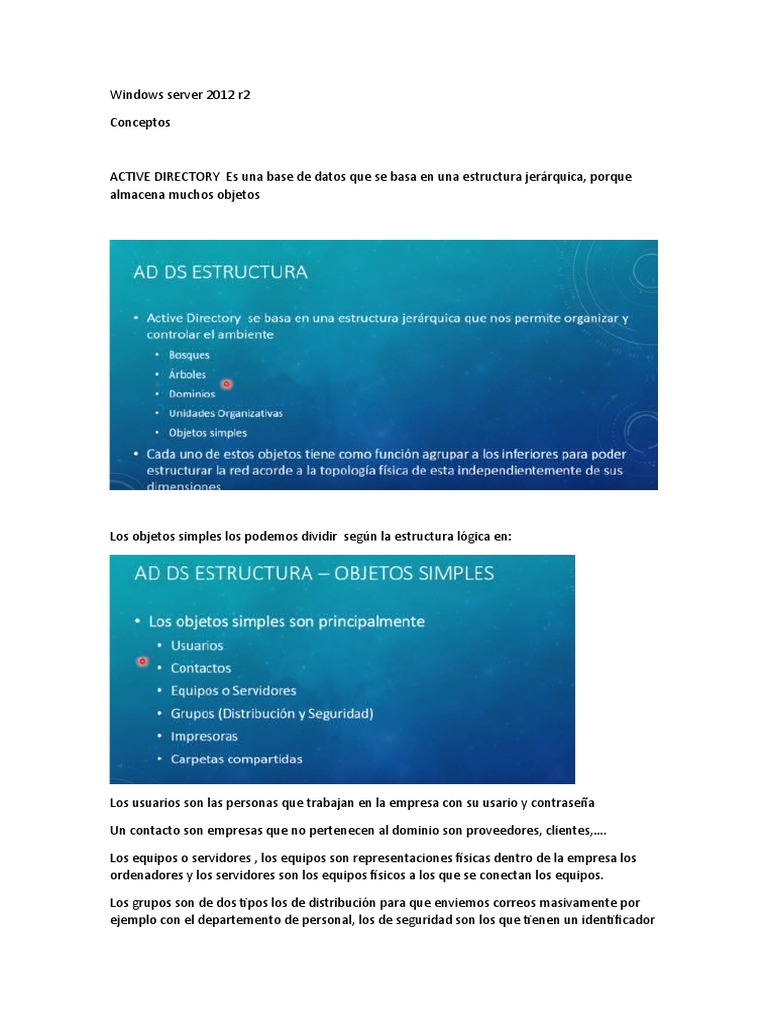 Guía de Active Directory en Windows Server 2012 R2 | PDF | Gestión de ...