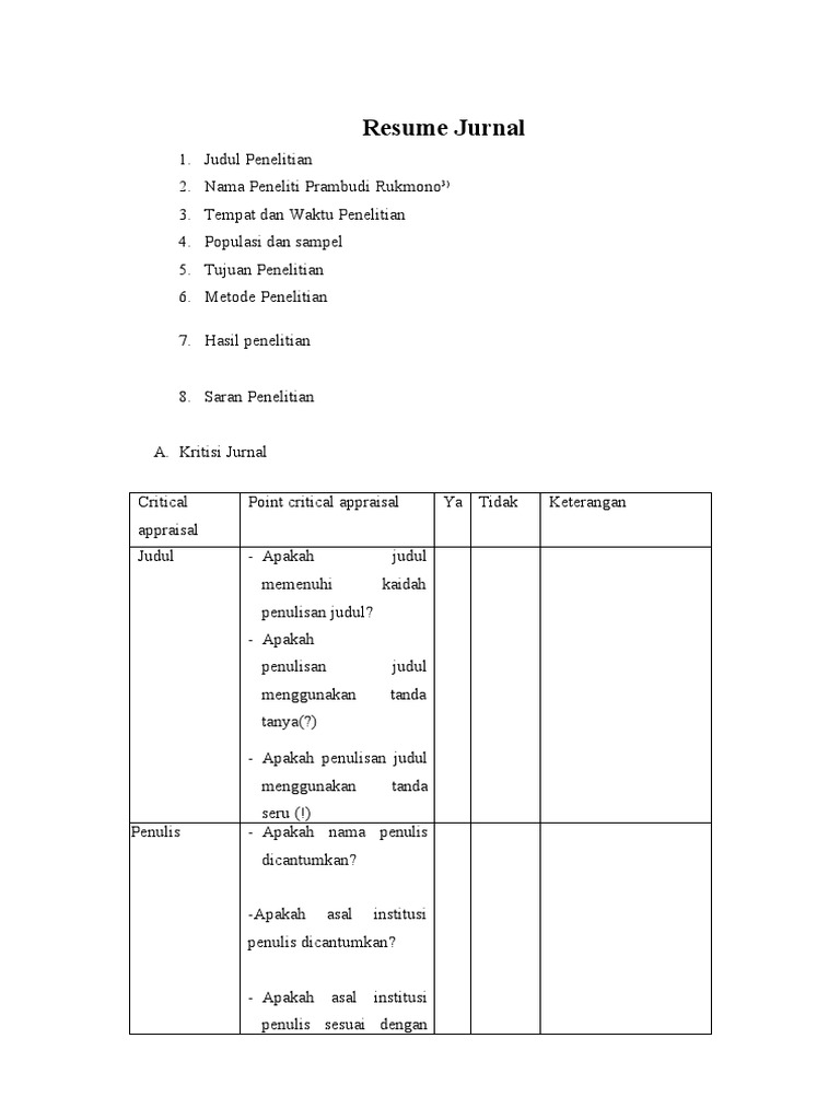 Resume Jurnal Penelitian Keperawatan | PDF | Karier & Perkembangan ...