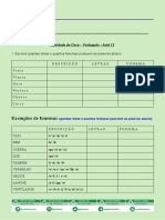 Atividade de Português sobre letras e fonemas em palavras (Colégio Farias Brito