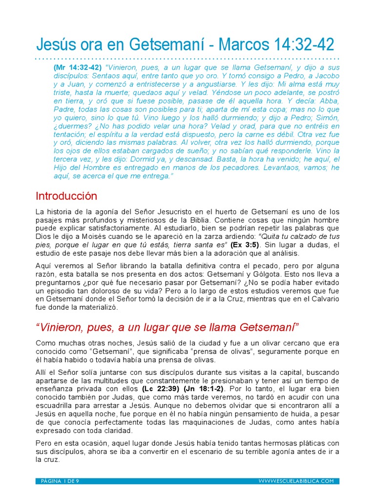 Jesus Ora en Getsemani PDF Oración Jesús