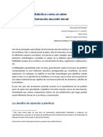 Documento 1 - La Planificación Didáctica Como Un Saber A Aprender en La Formación Docente Inicial.