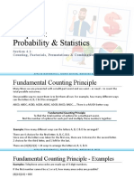 Probability & Statistics: Section 4.1: Counting, Factorials, Permutations & Combinations