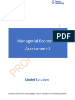 Managerial Economics Assessment-2: Model Solution