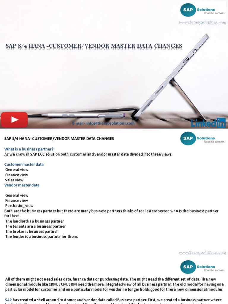Vendor Master Data Changes Pdf Customer Customer Relationship