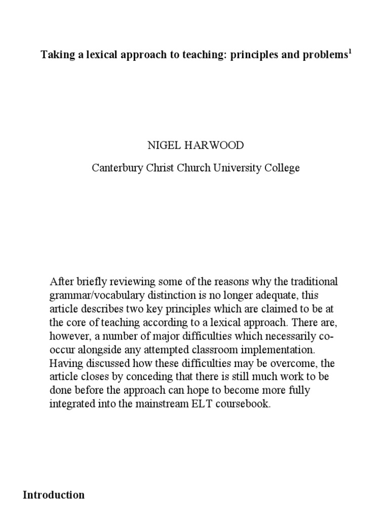 Lexical chunk approach image