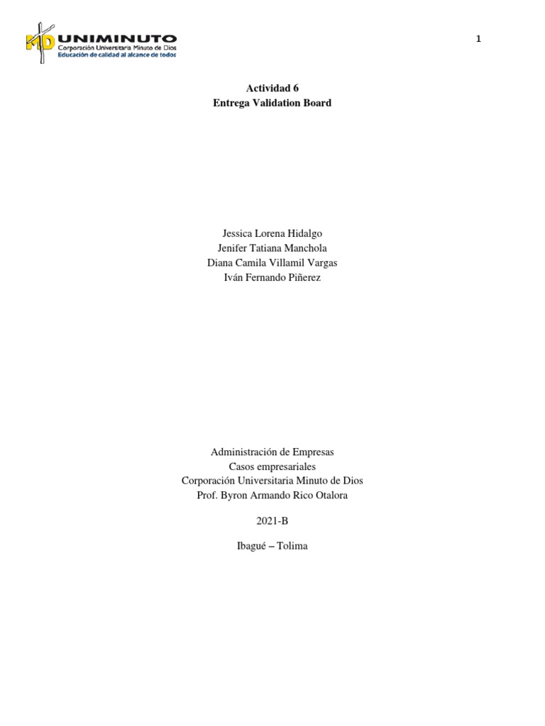 Actividad 6 - Validation Board | PDF | Marketing | Publicidad