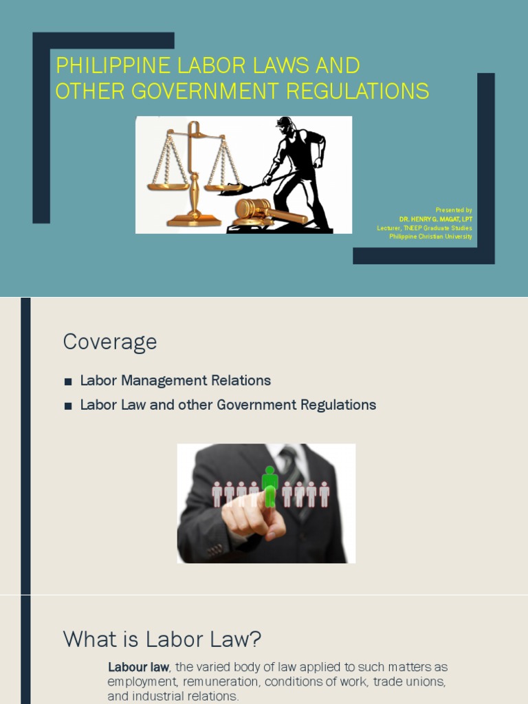 Philippine Labor Laws Overview | PDF | Labour Law | Employment