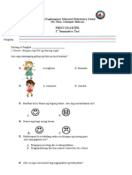First Quarter Test For Grade I | PDF