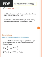 Ideal Gas and Conservation of Energy