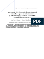 Evolución Del Comercio Intraindustrial Entre Las Regiones Colombianas y La Comunidad Andina, 1990-2004: Un Análisis Comparativo