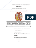 Universidad Nacional de San Antonio Abad Del Cusco: Facultad de Ciencias de La Salud Escuela Profesional de Odontología