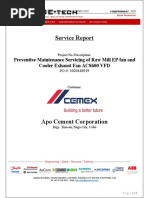 Service Report - PMS of Line 2 Cooler Exhaust Fan and Raw Mill EP Fan - ACS600 VFD