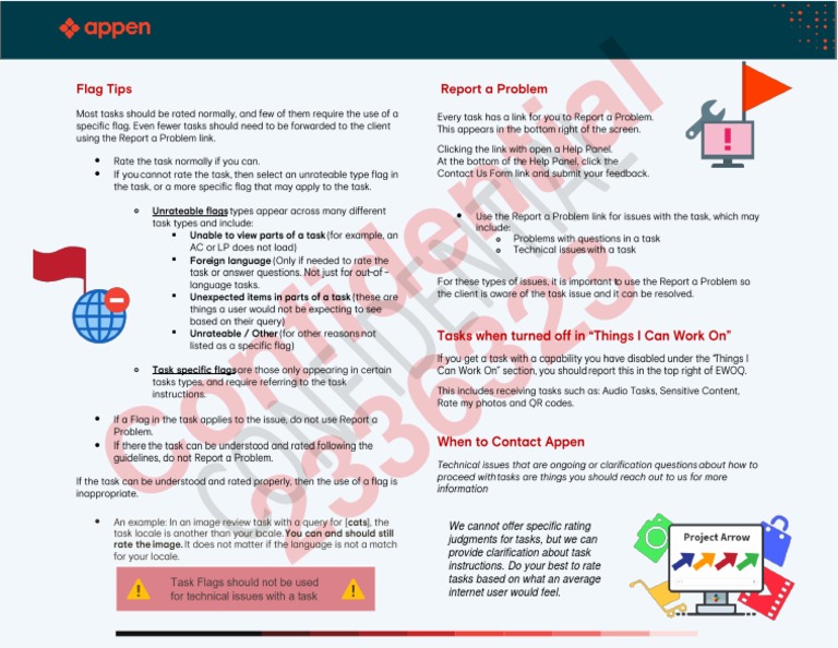 Arrow Ads - Flag Usage & Report A Problem Quick Sheet 070220 | PDF