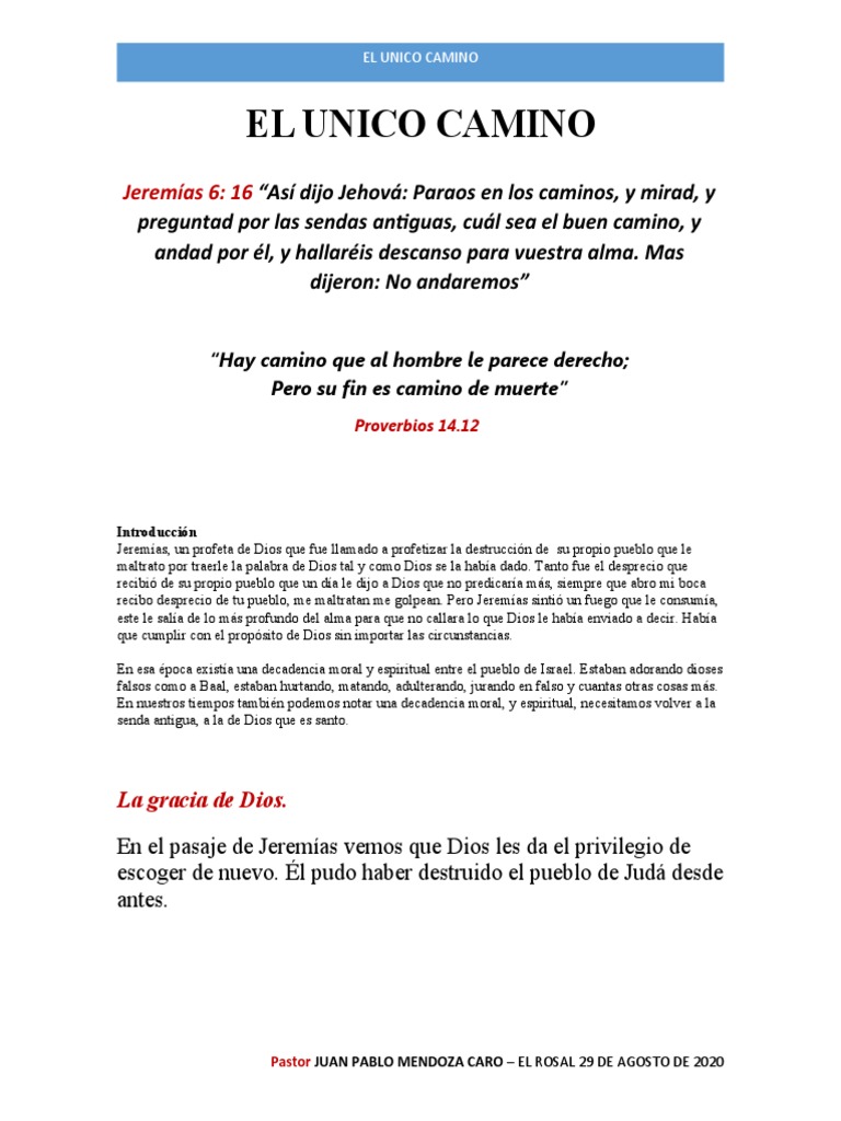 Jesús: El Único Camino a la Salvación | PDF | Jesús | Pecado
