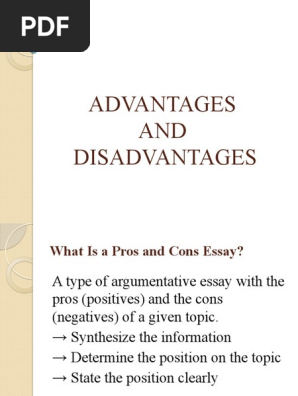 Pros and Cons