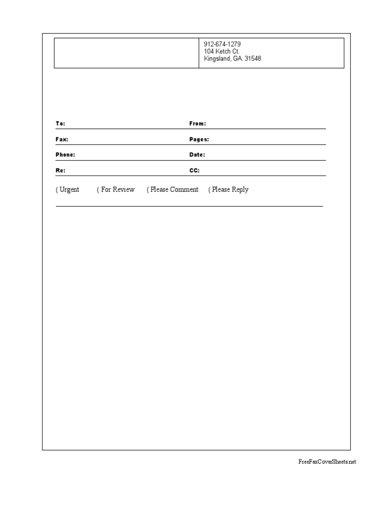 Fax Cover Sheet Template | PDF