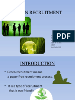 Green Recruitment: BY, Chandraprabha B.S Abhilash R Dept. of M.B.A Sjbit Bangalore