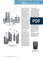 Basket & Screen Data for Strainer Design