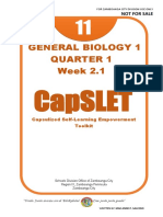 General Biology 1 Quarter 1 Week 2.1: Capslet