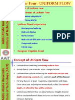 Chapter Four: UNIFORM FLOW: Concept of Uniform Flow Establishment of Uniform Flow