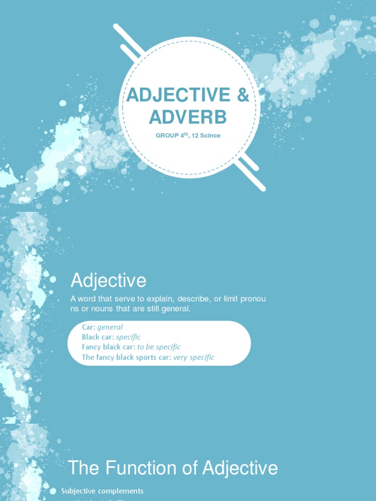 Understanding Adjectives and Adverbs | PDF | Adjective | Adverb